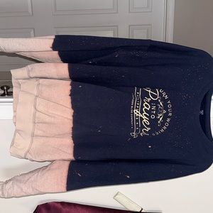 Bleached Christian crew neck. Philippians 4:6